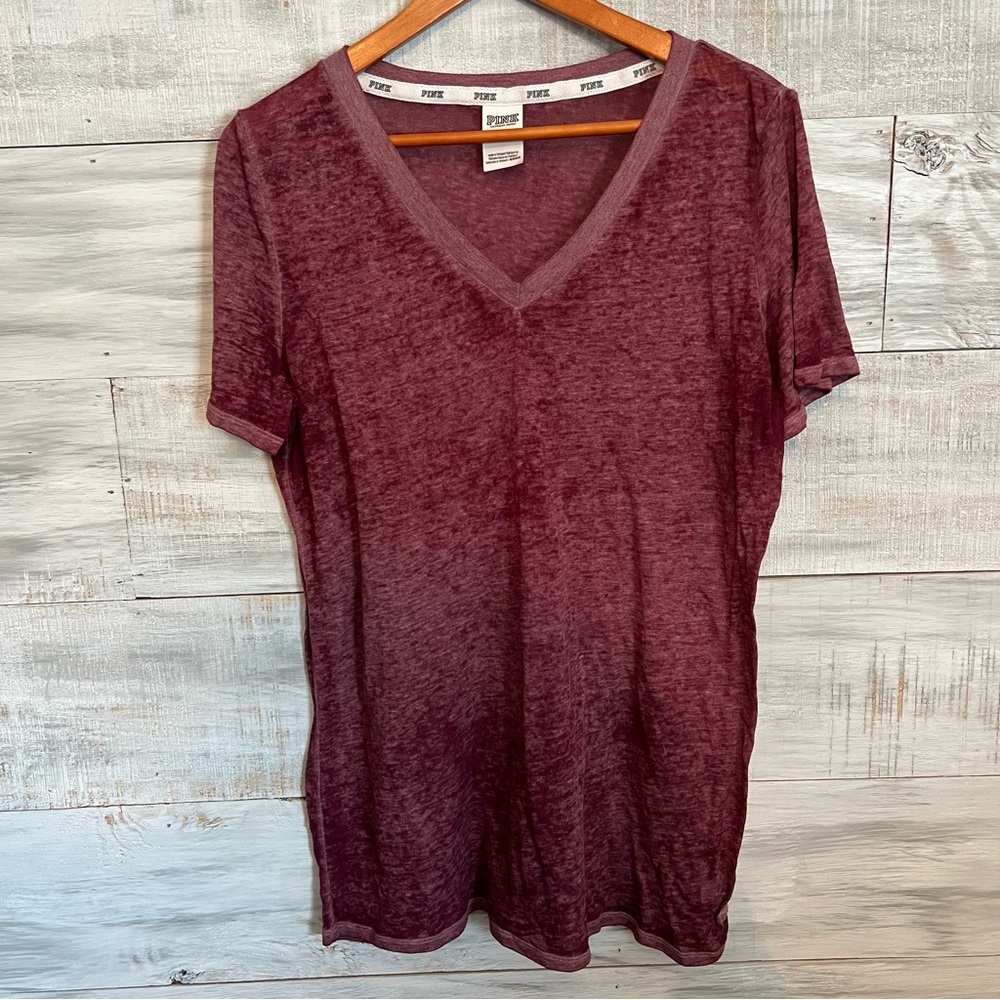 PINK Victorias Secret Purple V-Neck Tee